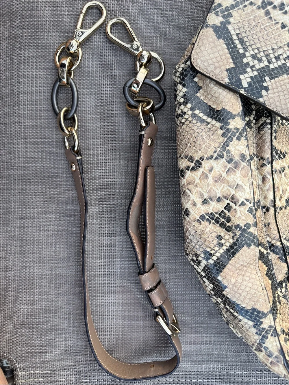 COACH Pinnacle Embossed Python Leather Satchel Shoulder Bag EUC bag see details